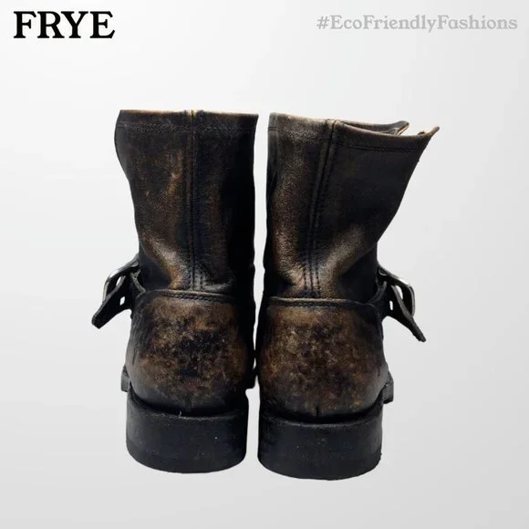 Frye Veronica Antique Black Distressed Ankle Boots Size 7 Women's - Picture 3 of 7